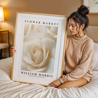 Classic rose design in floral wall art for living room styling