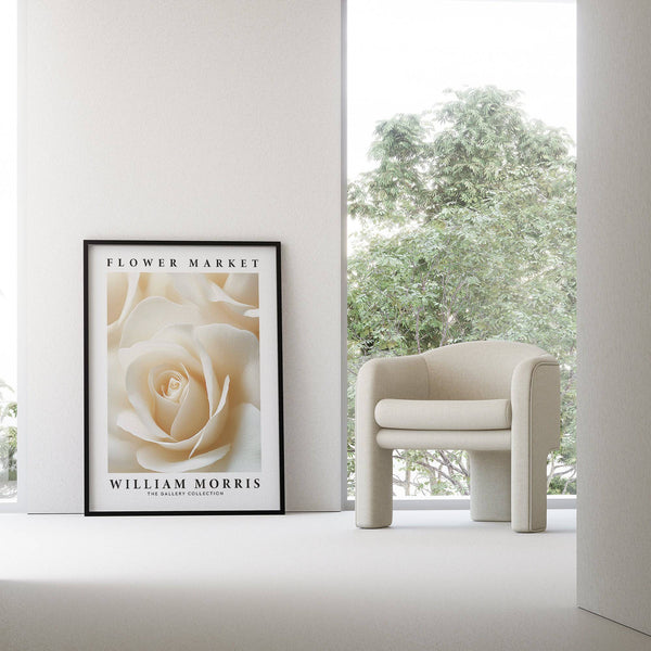 William Morris-inspired floral wall art for living room spaces