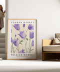 Purple and beige tulip print perfect for minimalist interiors
