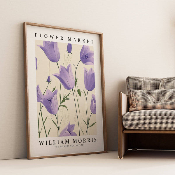 Classic purple tulip decor inspired by William Morris designs
