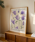 Elegant purple tulip wall decor for a calming ambiance
