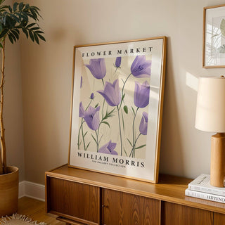 Wall art tulips on matte paper with classic floral detailing