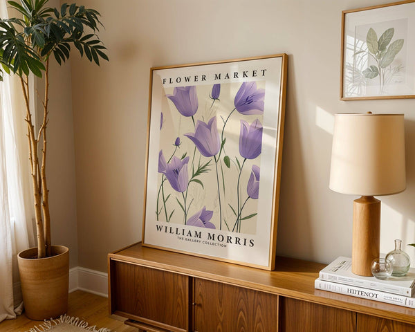 Wall art tulips on matte paper with classic floral detailing
