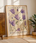 Purple tulip flower wall art with intricate petal details
