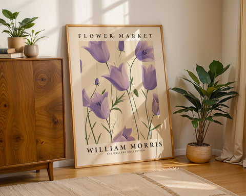 Purple tulip flower wall art with intricate petal details
