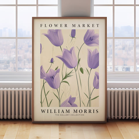 Delicate purple tulip flower print with soft detailing for calm spaces
