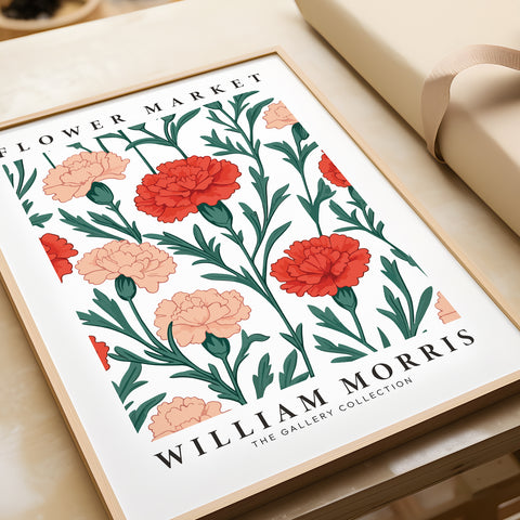 Vintage floral print with William Morris-inspired design
