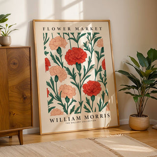 William Morris floral pictures for living room with lush green leaves