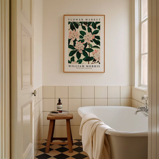 Cottage-style room featuring framed magnolia wall art print
