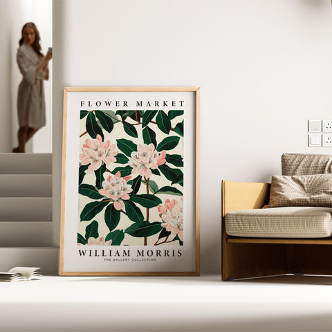 Classic floral wall art with magnolia blooms and green leaves
