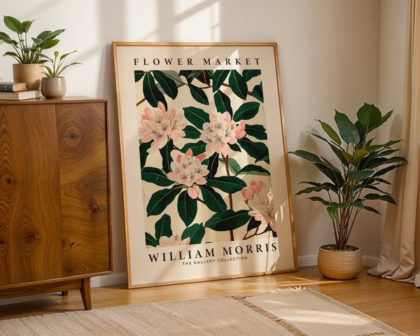 William Morris-inspired magnolia wall art for vintage decor
