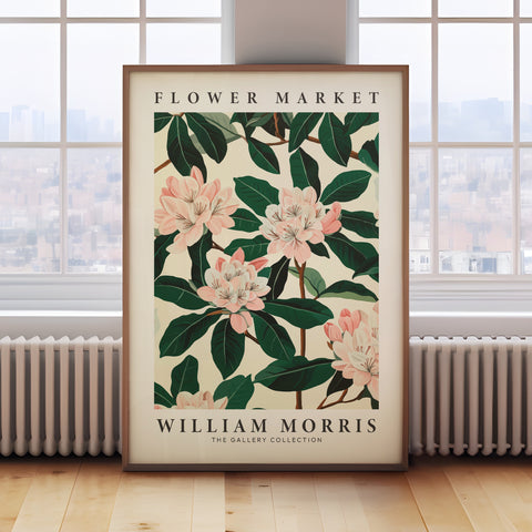 Botanical wall art featuring magnolias in vintage style
