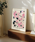 Elegant pink floral art for William Morris collection
