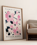 Floral wall art with intricate pink blossom details
