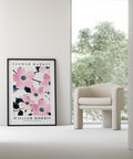 Pink blossom botanical print for floral decor lovers
