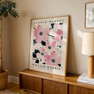 Intricate William Morris-inspired prints for bathroom in pastel tones