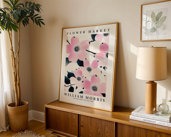 Intricate William Morris-inspired prints for bathroom in pastel tones