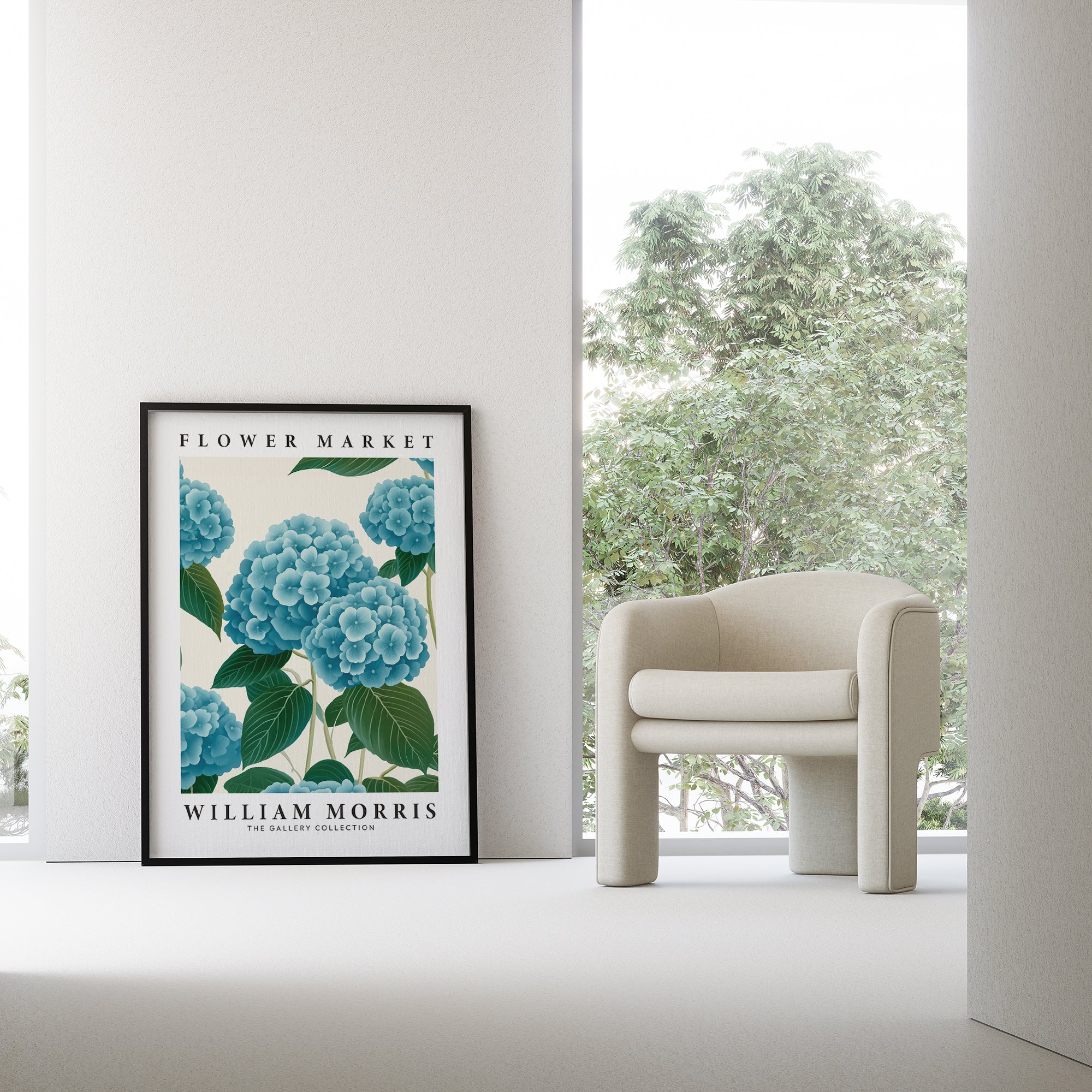 Flower Market Blue Hydrangea Print