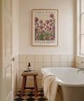 Vibrant daisy floral print for bathroom
