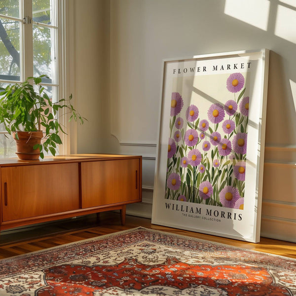 Timeless purple floral wall art showcasing intricate botanical patterns