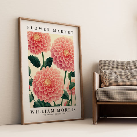 Floral wall art poster with intricate Dahlia details
