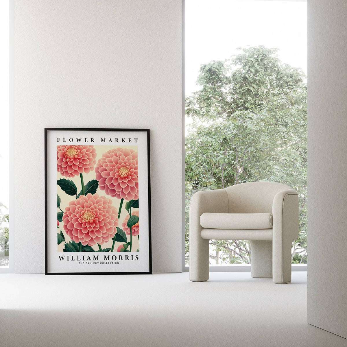 Traditional pink wall decor for hallway or cozy reading nook