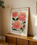 Nature-inspired pink Dahlia art print for walls
