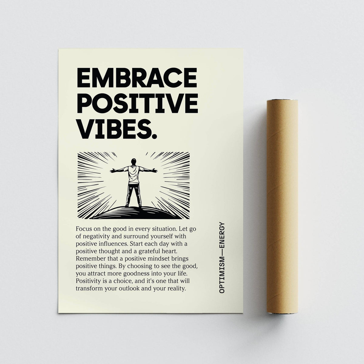 High-quality motivational quote poster print on matte paper