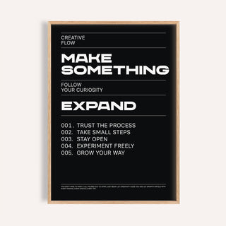 Wall art phrases poster in black and white for creative studio decor