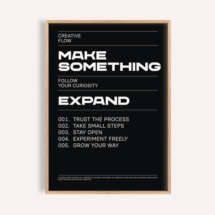 Wall art phrases poster in black and white for creative studio decor