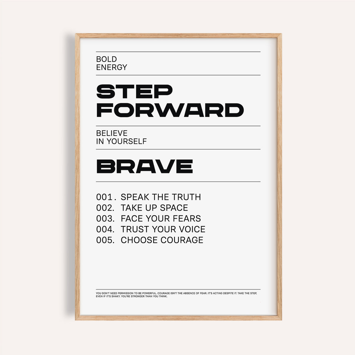 Bold black and white inspirational quotes artwork for home office