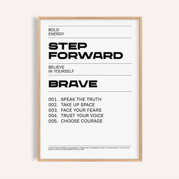 Bold black and white inspirational quotes artwork for home office