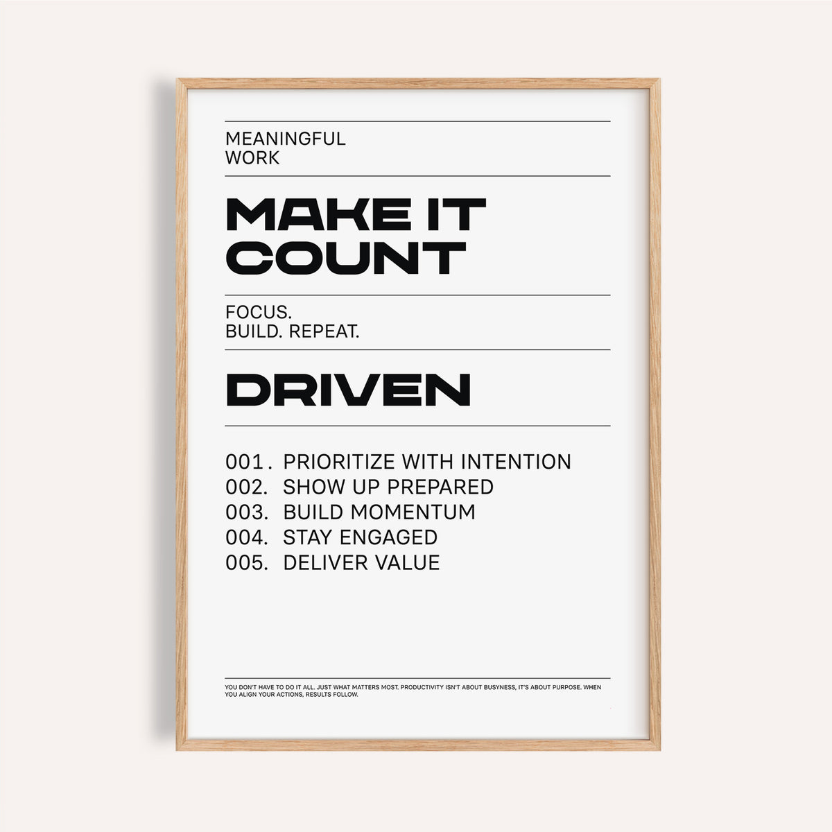Black and white inspiration quotes wall art for work-focused spaces