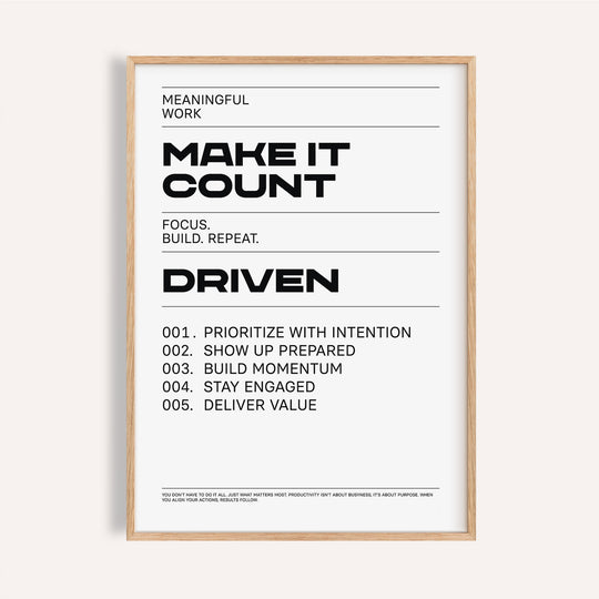 Black and white inspiration quotes wall art for work-focused spaces