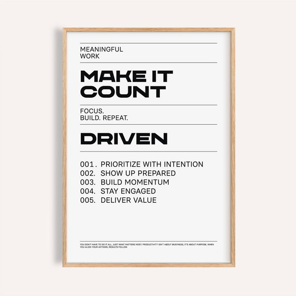 Black and white inspiration quotes wall art for work-focused spaces