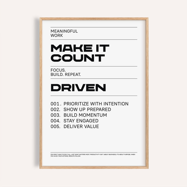 Black and white inspiration quotes wall art for work-focused spaces
