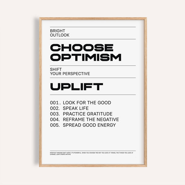 Bold black and white uplifting wall art inspiring positivity

