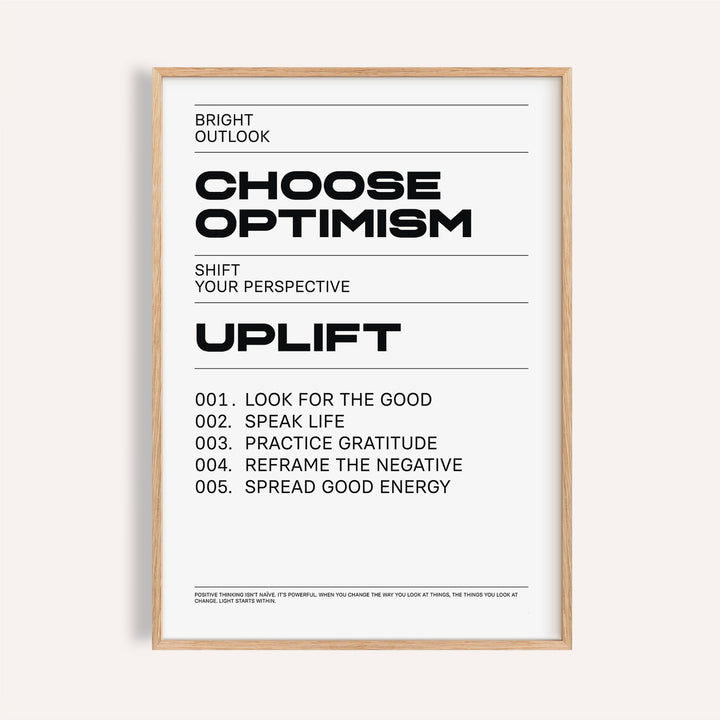 Bold black and white uplifting wall art inspiring positivity

