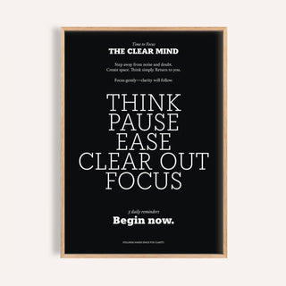 Black minimalist wall art quotes for home with calming white text

