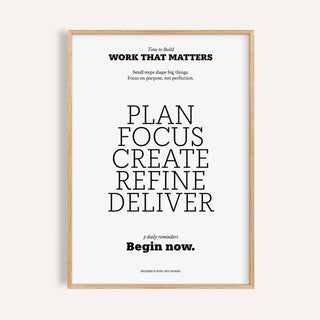 White background Motivate Quote Poster for office decor

