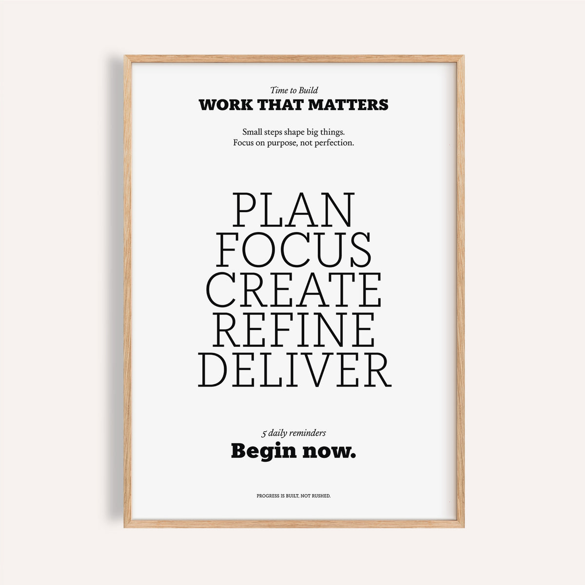 White background Motivate Quote Poster for office decor

