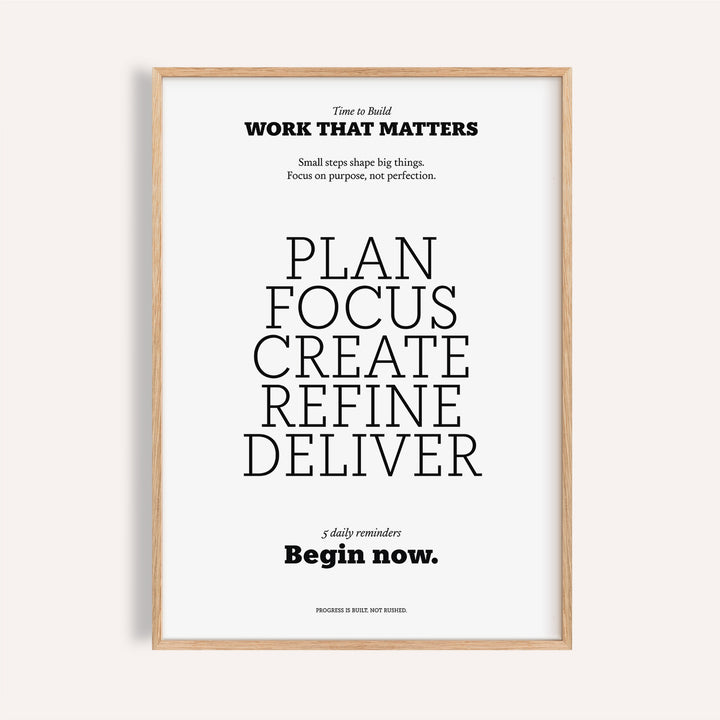 White background Motivate Quote Poster for office decor

