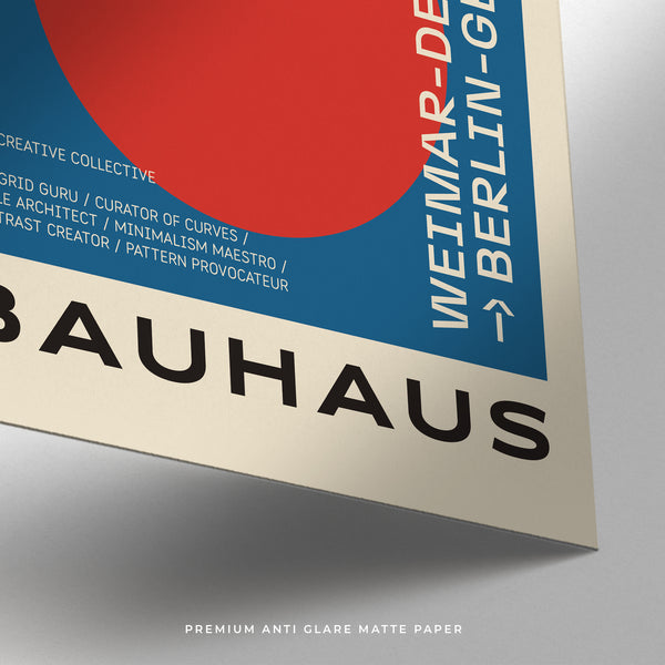 Modern Bauhaus poster art with clean lines and structured composition