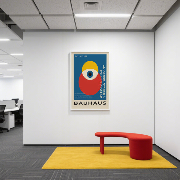 Abstract Bauhaus poster art print with a striking minimalist aesthetic