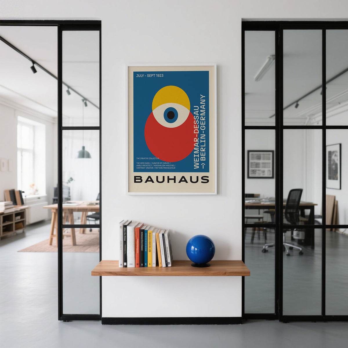 Large Bauhaus poster art designed for contemporary office interiors