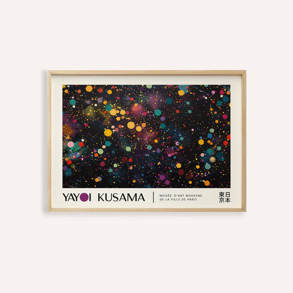 Modern colorful wall art with abstract polka dot design