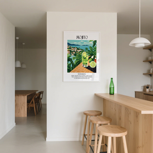 striking Cocktail Print with an elegant colour palette