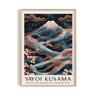 rose gold wall art featuring Mount Fuji and cherry blossoms