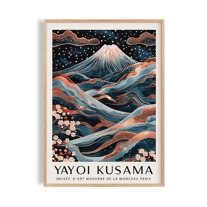 rose gold wall art featuring Mount Fuji and cherry blossoms