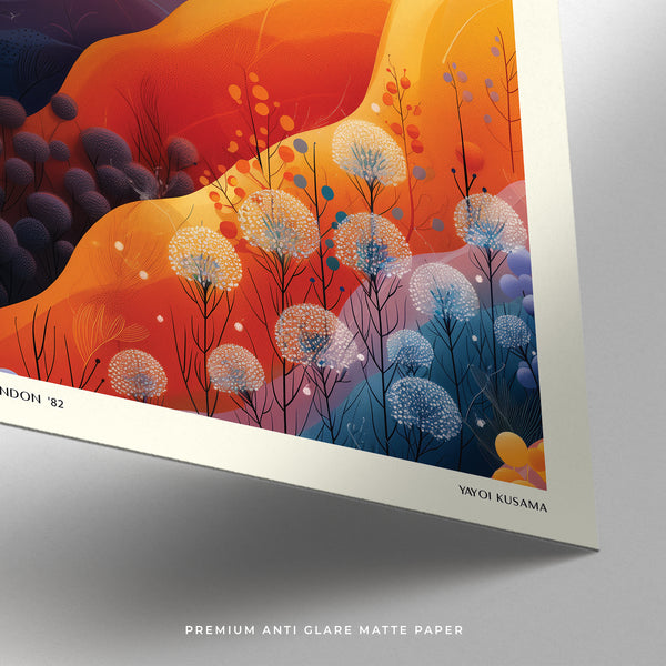 Decorative square wall art print with bold natural elements